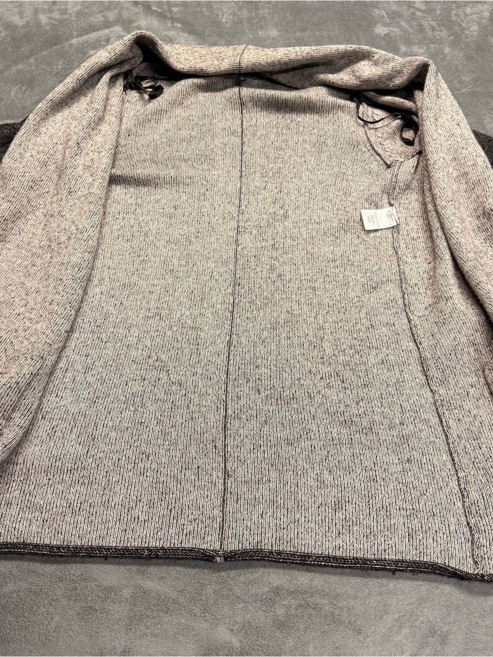 Babaton Two-Tone Gray Open-Front Cardigan - Cashmere Blend - Picture 7 of 8